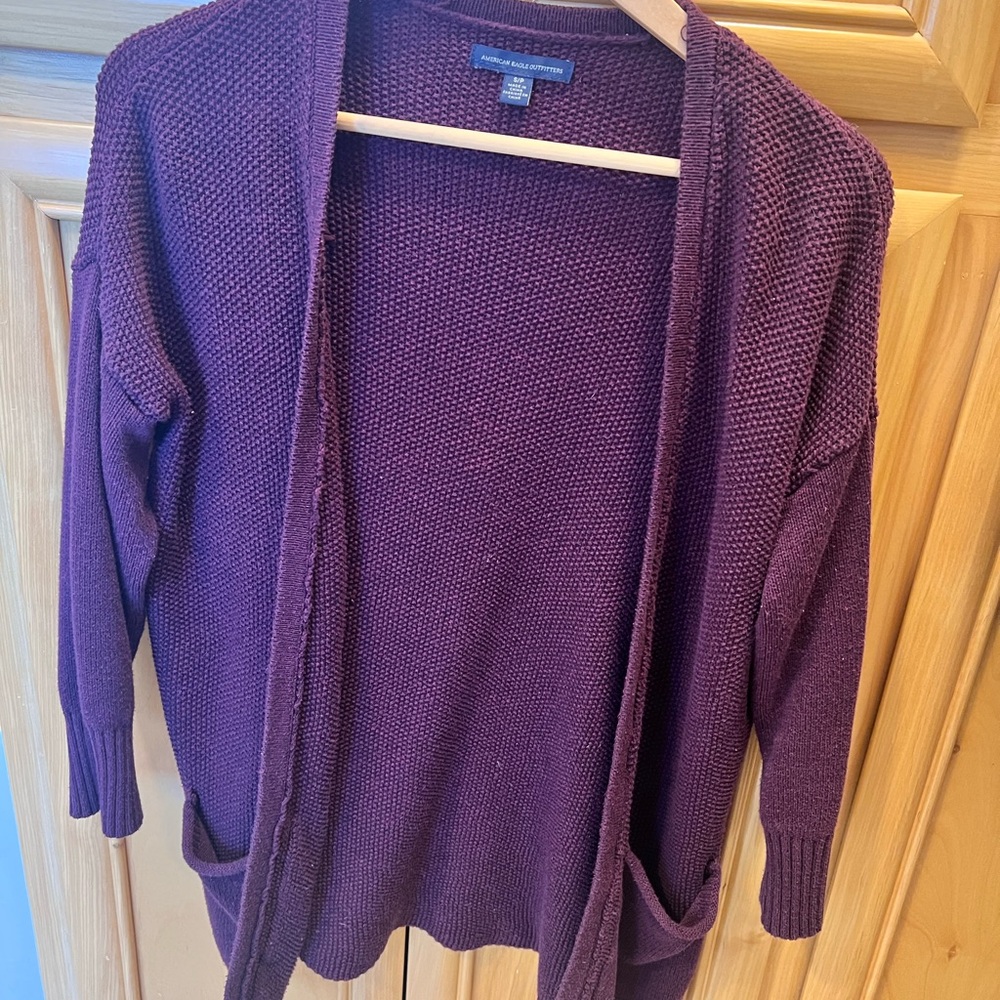 American Eagle Outfitters Maroon Cardigan